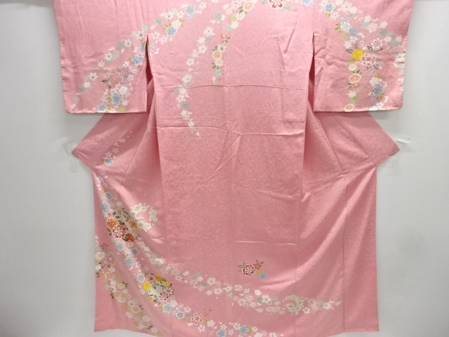八重桜模様刺繍訪問着(重ね衿付き)